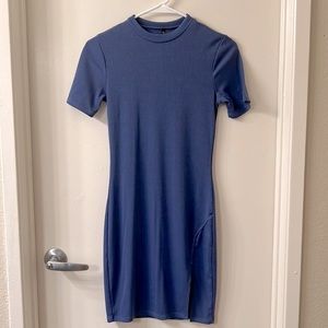 Blue slit dress